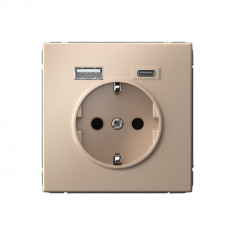 Розетка USB A+С Systeme Electric ArtGallery 5В/2,4А/3,0А, 2х5В/1,5А, 16А, песочный &mdash; Multielectrika