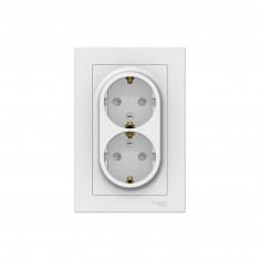 Розетка двойная Systeme Electric AtlasDesign со шторками, в сборе, 16А, лотос &mdash; Multielectrika