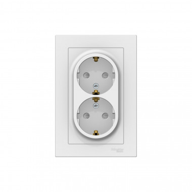 Розетка двойная Systeme Electric AtlasDesign со шторками, в сборе, 16А, лотос — Multielectrika