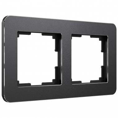 Рамка из металла на 2 поста Platinum черный W0022608 — Multielectrika