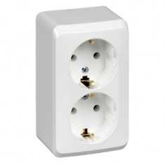 Розетка 2К+З без шторок 16А 250B Белая Schneider Electric Этюд PA16-007B &mdash; Multielectrika