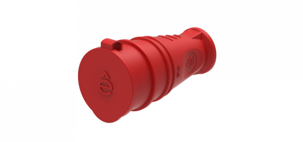 Systeme Electric MULTISET Розетка 2К+З кабельная каучуковая 16 А/250 В IP44 КРАСНАЯ фото 1 &mdash; Multielectrika