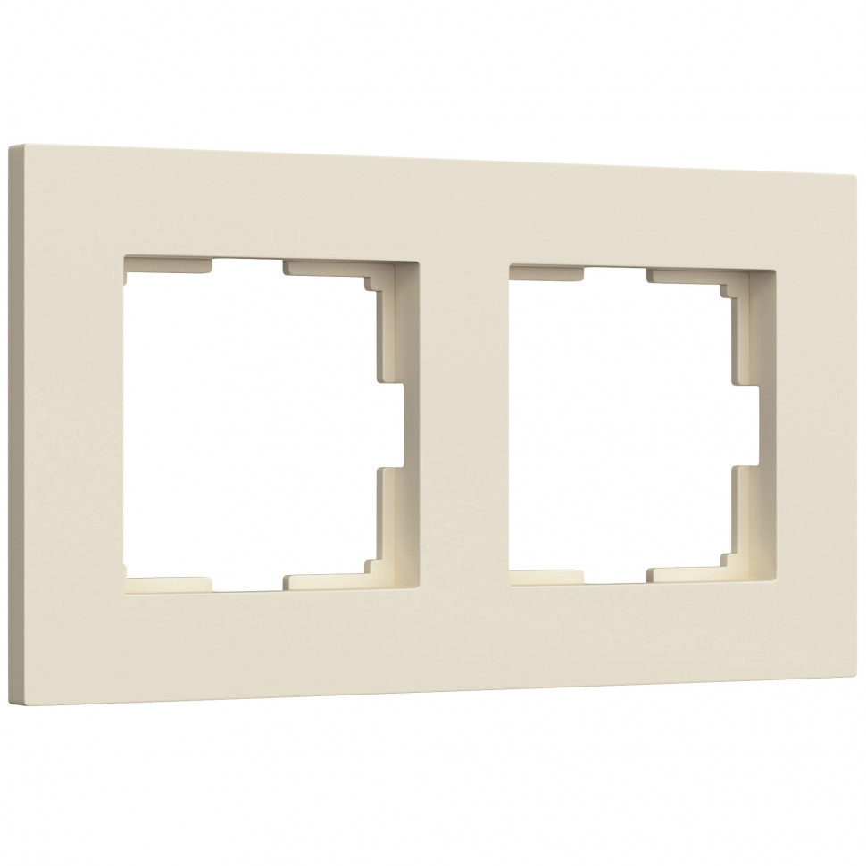 Рамка из поликарбоната на 2 поста Slab айвори софт W0022962 фото 1 &mdash; Multielectrika