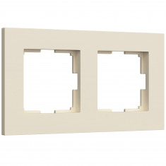 Рамка из поликарбоната на 2 поста Slab айвори софт W0022962 &mdash; Multielectrika