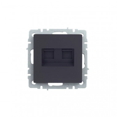 Розетка двойная RJ11+RJ45 кат.5E IEK Brite РК/Т12-БрГ графит — Multielectrika