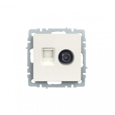 Розетка двойная TV+RJ45 кат.5E IEK Brite РТВ/РК12-БрЖ жемчуг — Multielectrika