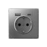 Розетка USB A+С Systeme Electric ArtGallery 5В/2,4А/3,0А, 2х5В/1,5А, 16А, сталь