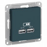 Зарядное устройство USB Schneider Electric Atlas Design изумруд