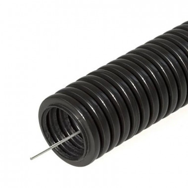 Труба гофрированная ПНД DIRECT ELECTRIC черная легкая с зондом D16мм (100м/уп) — Multielectrika