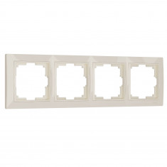 Рамка из поликарбоната на 4 поста Snabb Basic слоновая кость W0042003 &mdash; Multielectrika