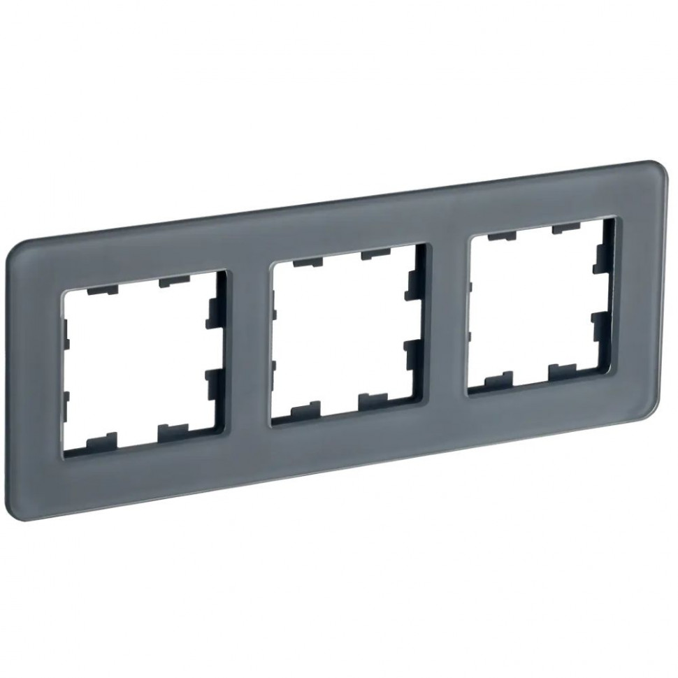 Рамка на 3 поста IEK Brite РУ-3-2-Бр стекло графит RE фото 1 — Multielectrika