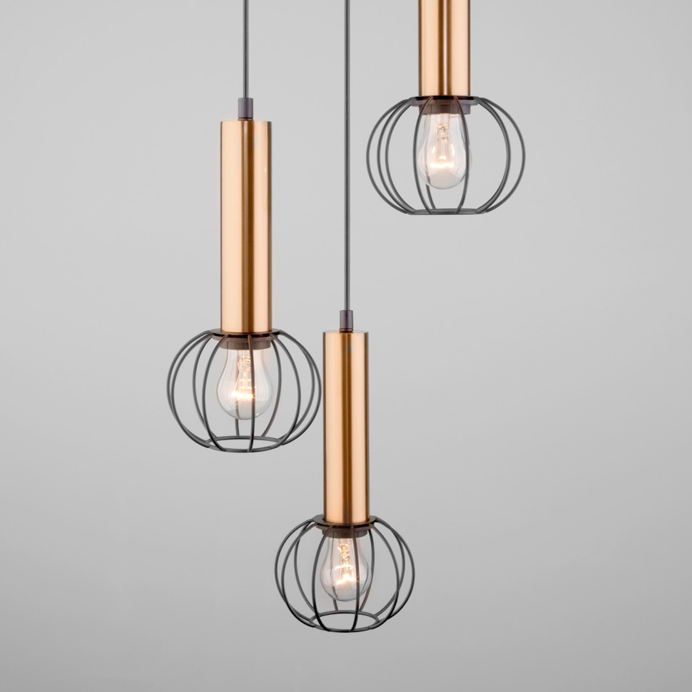 Подвесной светильник в стиле лофт 50178/3 черный / бронза фото 1 &mdash; Multielectrika