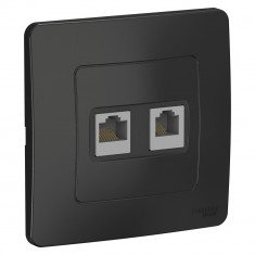 Розетка RJ11+RJ45 кат.5e Systeme Electric Blanca антрацит  &mdash; Multielectrika