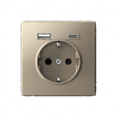 Розетка USB A+С Systeme Electric ArtGallery 5В/2,4А/3,0А, 2х5В/1,5А, 16А, шампань &mdash; Multielectrika