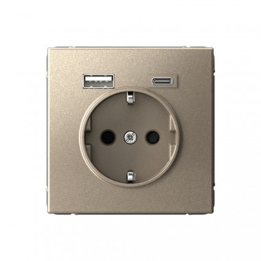 Розетка USB A+С Systeme Electric ArtGallery 5В/2,4А/3,0А, 2х5В/1,5А, 16А, шампань — Multielectrika