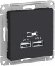 Зарядное устройство USB Schneider Electric Atlas Design карбон