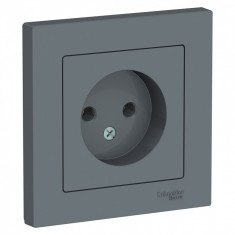 Розетка силовая Schneider Electric Atlas Design без заземления, в сборе, грифель &mdash; Multielectrika
