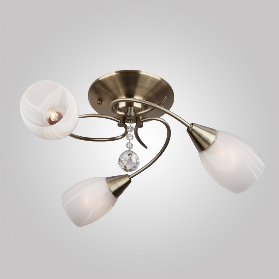 Люстра с хрусталем 30100/3 античная бронза фото 1 — Multielectrika