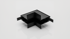 Коннектор угловой для накладного трека настенно-потолочный  SY Черный PCB Серебро SY-601902-CN-BL &mdash; Multielectrika