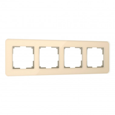 Рамка из стекла на 4 поста Elite айвори W0042443 &mdash; Multielectrika