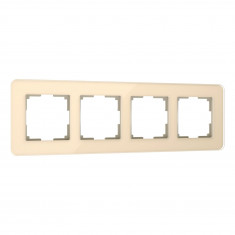 Рамка из стекла на 4 поста Elite айвори W0042443 &mdash; Multielectrika