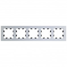 Рамка на 5 постов Systeme Electric AtlasDesign Nature металл, серебро &mdash; Multielectrika