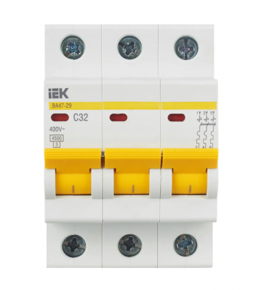 Автоматический выключатель ВА47-29 3Р 32А 4,5кА характеристика С IEK MVA20-3-032-C — Multielectrika