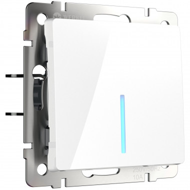 Выключатель одноклавишный проходной с подсветкой (белый) W1112101 &mdash; Multielectrika