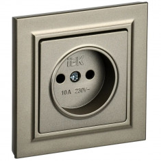 Розетка без заземления без защитных шторок 10А в сб. IEK Brite РСР10-1-0-БрШ шампань &mdash; Multielectrika