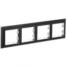 Рамка на 4 поста IEK Brite РУ-4-Бр хром/черный &mdash; Multielectrika