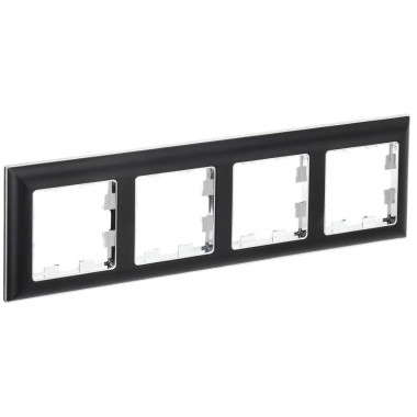Рамка на 4 поста IEK Brite РУ-4-Бр хром/черный — Multielectrika