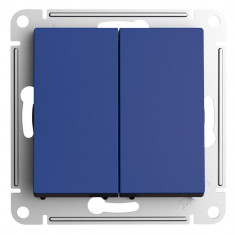 Переключатель двухклавишный Systeme Electric AtlasDesign 10А, аквамарин &mdash; Multielectrika