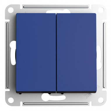 Переключатель двухклавишный Systeme Electric AtlasDesign 10А, аквамарин — Multielectrika