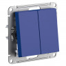 Переключатель двухклавишный Systeme Electric AtlasDesign 10А, аквамарин
