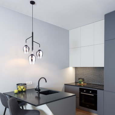 Подвесной светильник со стеклянными плафонами 50086/3 хром — Multielectrika