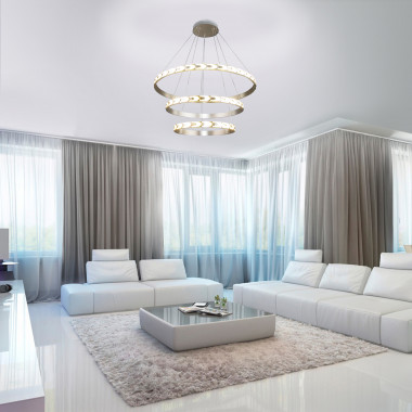 Подвесной светодиодный светильник с регулировкой цветовой температуры и яркости 90163/3 сатин-никель — Multielectrika