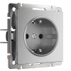 Розетка с заземлением cеребряный рифленый W1171009 фото 1 &mdash; Multielectrika