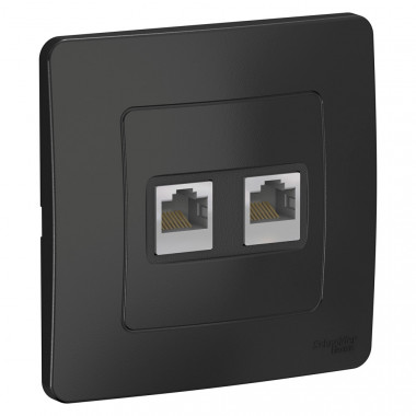 Розетка двойная RJ45, кат.5E Systeme Electric Blanca антрацит — Multielectrika