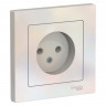 Розетка силовая Schneider Electric Atlas Design без заземления, в сборе, жемчуг