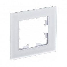 Рамка Schneider Electric Atlas Design Nature на 1 пост, матовое белое стекло &mdash; Multielectrika