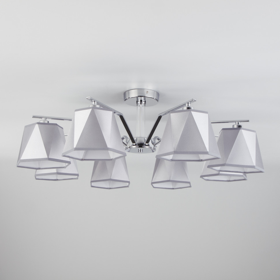 Потолочная люстра с абажурами 60076/8 хром фото 1 &mdash; Multielectrika
