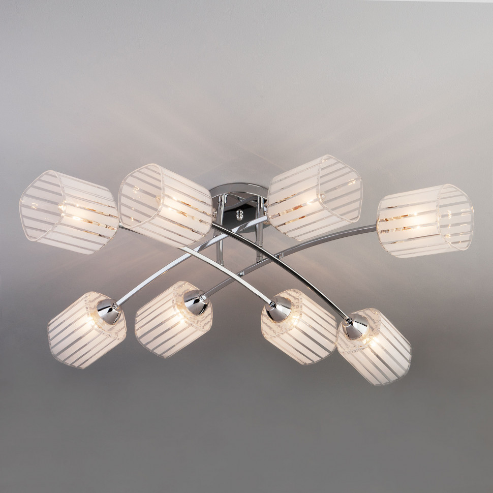 Потолочный светильник с плафонами из стекла 30125/8 хром фото 1 — Multielectrika