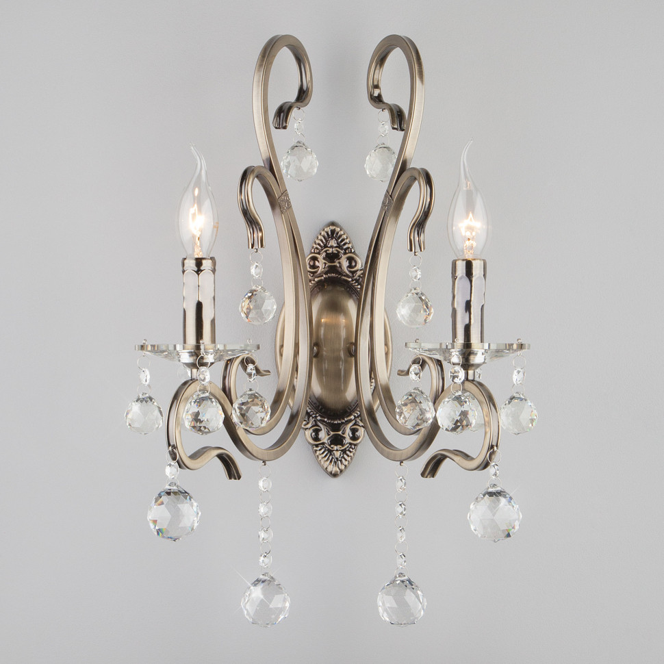 Бра с хрусталем 12505/2 античная бронза фото 1 — Multielectrika