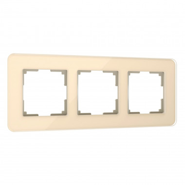 Рамка из стекла на 3 поста Elite айвори W0032443 &mdash; Multielectrika