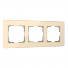 Рамка из стекла на 3 поста Elite айвори W0032443 &mdash; Multielectrika