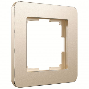 Рамка из металла на 1 пост Platinum шампань W0012611 &mdash; Multielectrika