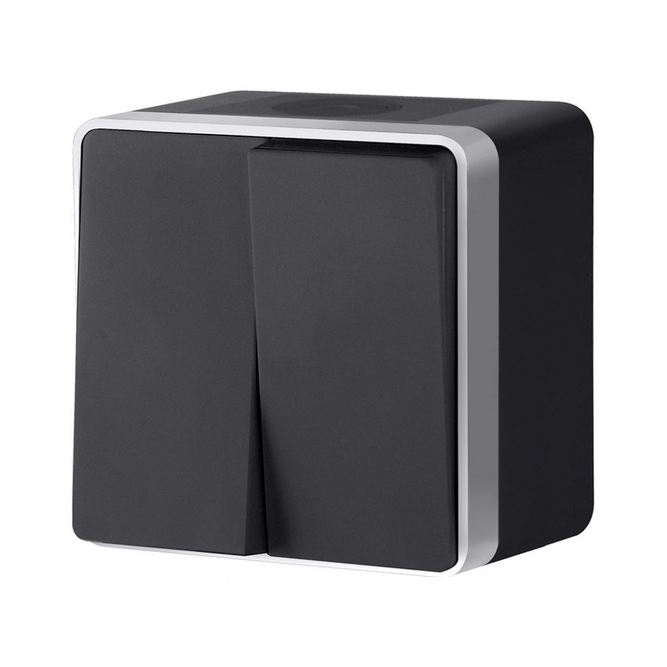 Выключатель двухклавишный влагозащищенный Gallant черный с серебром W5020234 W5020234 фото 1 &mdash; Multielectrika