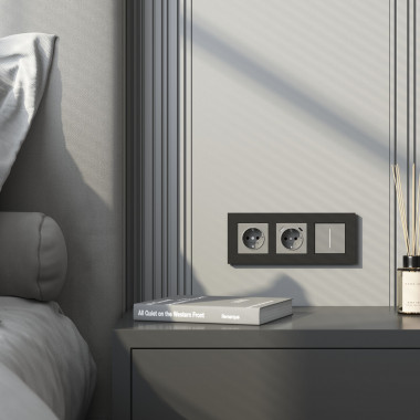 Рамка из поликарбоната на 3 поста Slab черный софт W0032908 — Multielectrika