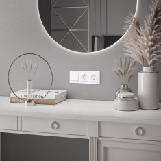 Выключатель одноклавишный с подсветкой (белый) W1110101 &mdash; Multielectrika