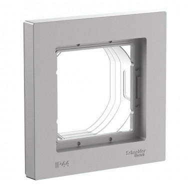 Рамка Systeme Electric AtlasDesign Aqua IP44 на 1 пост, алюминий — Multielectrika